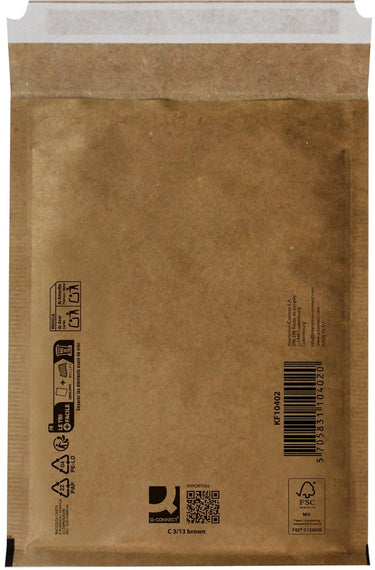 Q-connect luchtkussenenveloppen, bruin, 3-c, 170 x 225 mm, doos van 100 stuks
