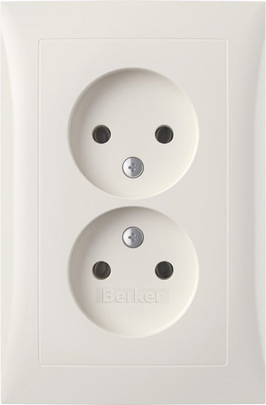Berker s1 inbouw wandcontactdoos (wcd) 2-voudig polar wit
