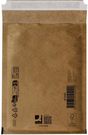 Q-connect luchtkussenenveloppen, bruin, 3-c, 170 x 225 mm, doos van 100 stuks
