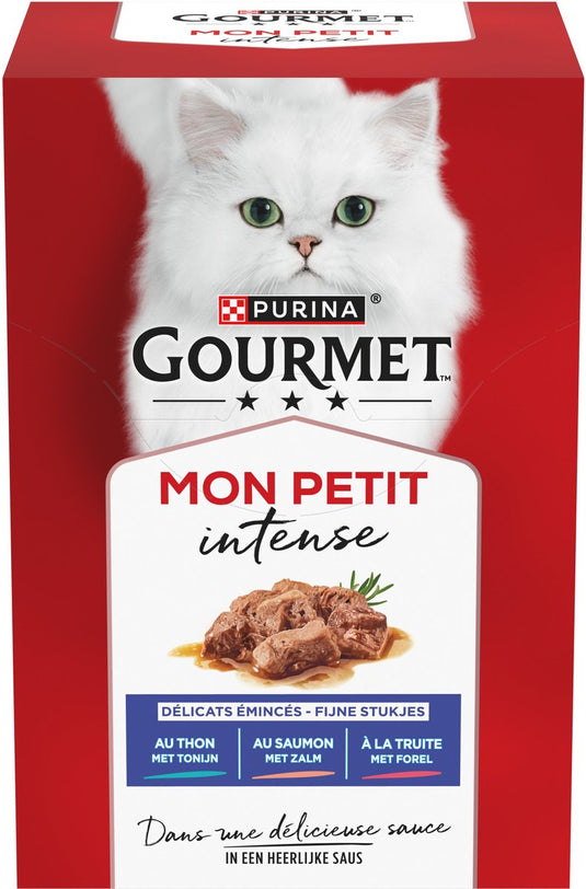 Gourmet mon petit intense - kattenvoer natvoer - vis - 48 x 50 g