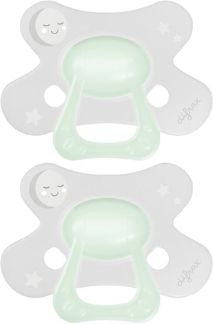 Difrax fopspeen natural - 18+ maanden - glow in the dark - 2 stuks