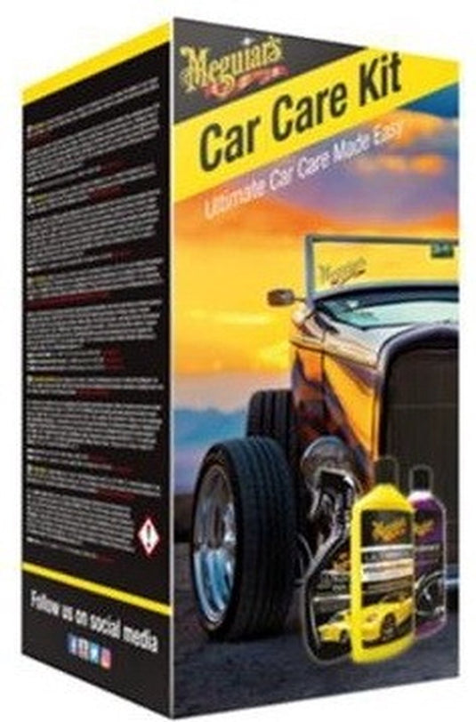 Meguiar's car care kit 3-delige schoonmaakset – ultimate wash wax – ultimate quick wax – endurance high gloss tire gel – 473ml