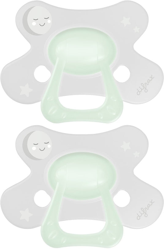 Difrax fopspeen natural - 18+ maanden - glow in the dark - 2 stuks