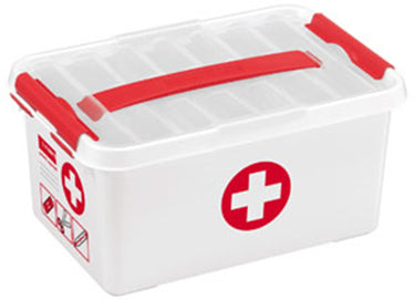 Sunware q-line eerste hulp box 6 liter wit rood 30x20x14cm