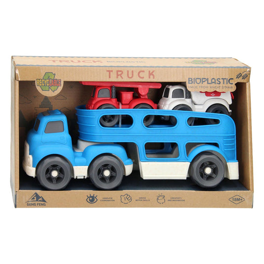 Lobbes speelgoed bv autotransporter recycle - blauw
