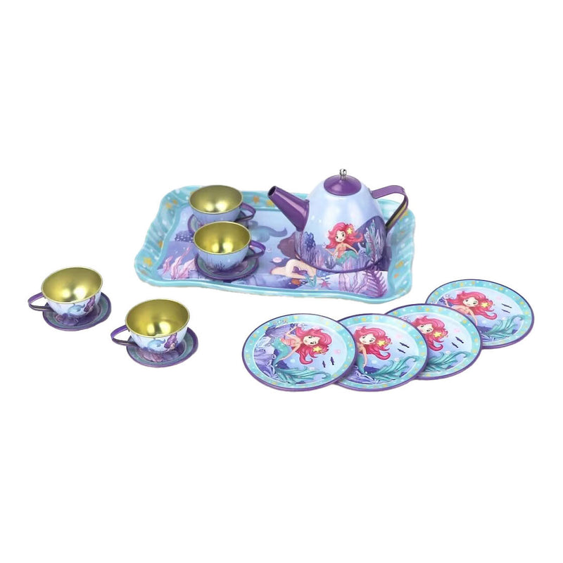 Afbeelding laden in galerijviewer, Lobbes speelgoed bv mermaid theeservies in picknickkoffer

