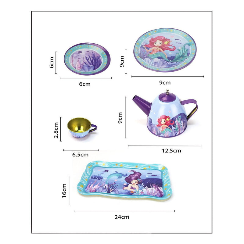 Afbeelding laden in galerijviewer, Lobbes speelgoed bv mermaid theeservies in picknickkoffer
