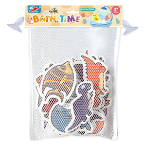 Lobbes foam badfiguren dino's zeedieren, 18st.