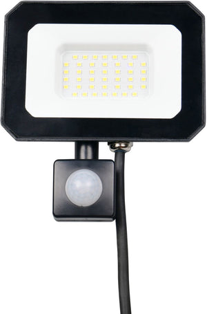 Rl live your light reality funchal - wandlamp - zwart mat - incl. 1x smd 30 w - bewegingssensor - wandmontage - niet geschikt voor externe dimmer - kantelbaar - 4000k - buitenverlichting - ip44