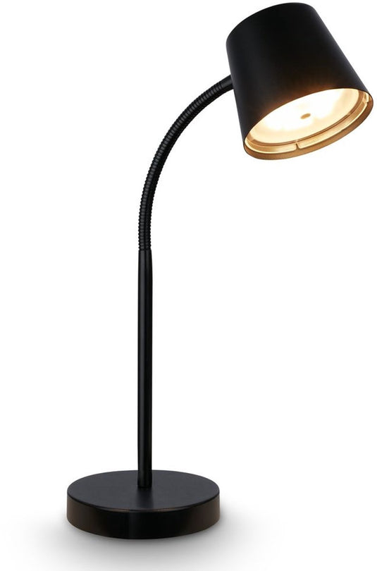 B.k.licht biwo - oplaadbare tafellamp - draaibaar - snoerloze lamp - dimbaar bureaulamp - warm wit licht - 38.5 x 13 x 23 cm - zwart