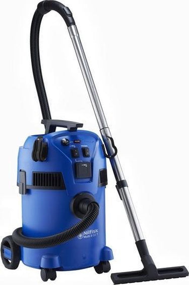 Nilfisk multi 22t nat en droogzuiger - 1200 w - extra stekkeraansluiting - blauw