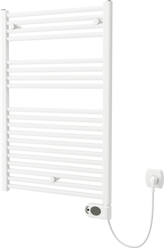 Plieger elba elektrische handdoekradiator – handdoek verwarmer – met klokthermostaat – 94.2 cm x 50 cm – 500 watt – wit