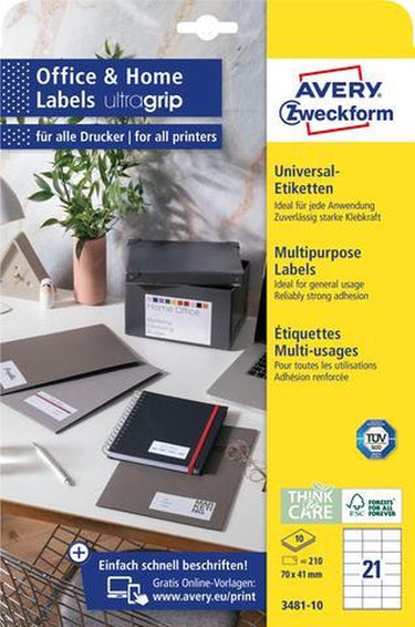 Avery etiketten 3481-10 70 x 41
