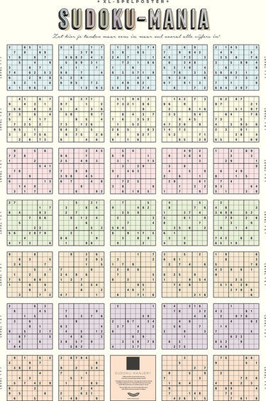 Stratier xl spelposter - sudoku-mania