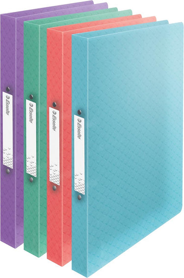 Esselte colour'breeze ringmap, 2 ringen, pp, ft a4, met soepele kaft, assorti 12 stuks