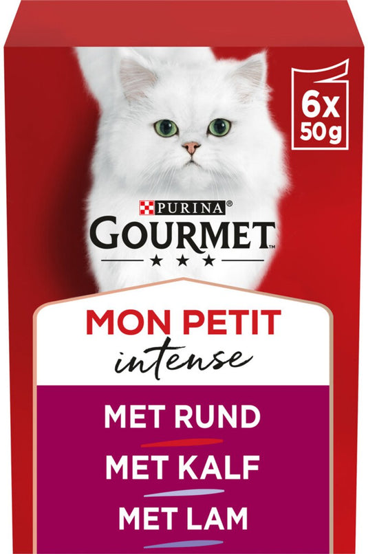 Gourmet mon petit intense - kattenvoer natvoer - vlees - 48 x 50 g