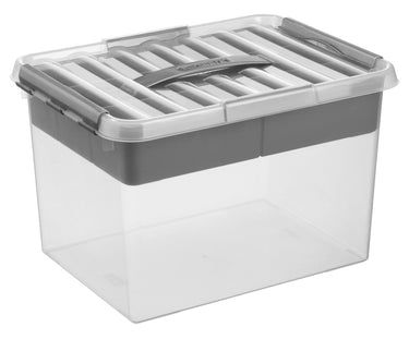 Sunware q-line opbergbox 22l met inzetbak - 40x30x26 cm - transparant
