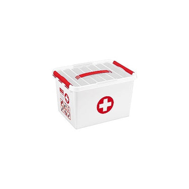 Sunware q-line eerste hulp box 22 liter wit rood 40x30x26cm