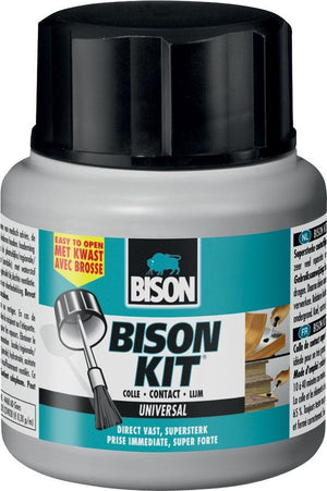 Bison kit® met kwast flacon 400 ml, supersterk, contactlijm, reparaties, temperatuurbestendig van -40°c tot +70°c.