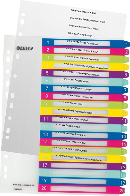 Leitz wow printbare index, 20 tabs