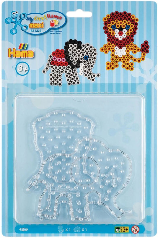 Hama strijkkralenbordjes maxi - creatieve dierenpret leeuw olifant.