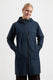 Bbb cycling regenjas dames waterdicht - rainshield parka - 10 tot 20 °c - ventilerend - lang model fietsjas unisex - donker blauw - l - bbw-471