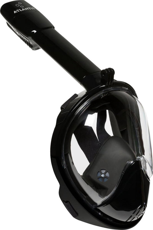 Atlantis snorkelmasker 2.0 - duikbril - snorkel - snorkelset - full face masker - volwassenen - zwart - s m