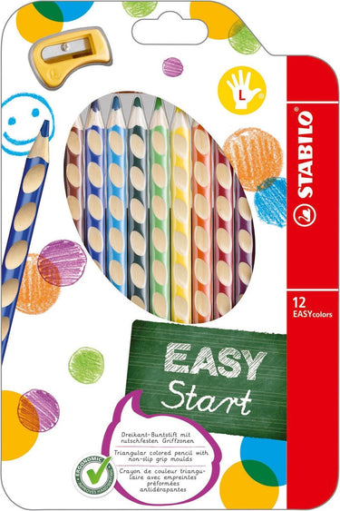 Stabilo easycolors kleurpotloden linkshandig - 12 st. + puntenslijper