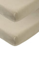 Meyco baby uni hoeslaken co-sleeper - 2-pack - taupe - 50x90cm