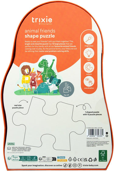 Trixie vormenpuzzel dierenvrienden - 12 stukken - kinderpuzzel vanaf 2 jaar