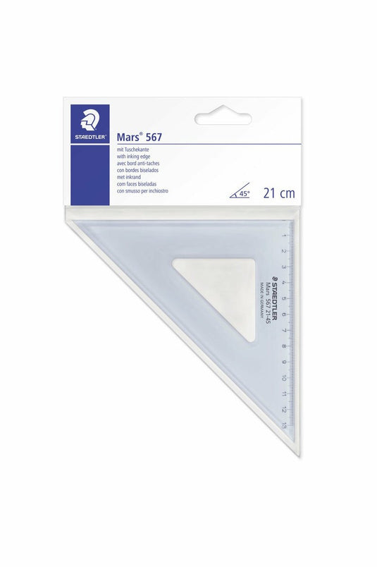 Staedtler - tekendriehoek - nulpunt op de hoek - 21 cm 45°