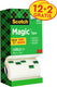 Scotch value pack: 12 x ® magic™ tape, kartonnen toren, 19 mm x 33 m + 2 rol gratis
