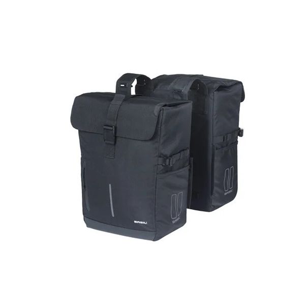 Load image into Gallery viewer, Basil b.v. dubbele fietsas basil move 30 liter 16 x 27 x 38 cm - zwart

