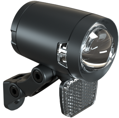 Herrmans koplamp H-Black Pro dynamo on off 200 lumen zwart