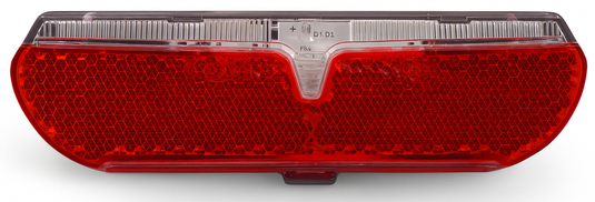 Edge dragerachterlicht city slimline - 80mm - incl. batterijen