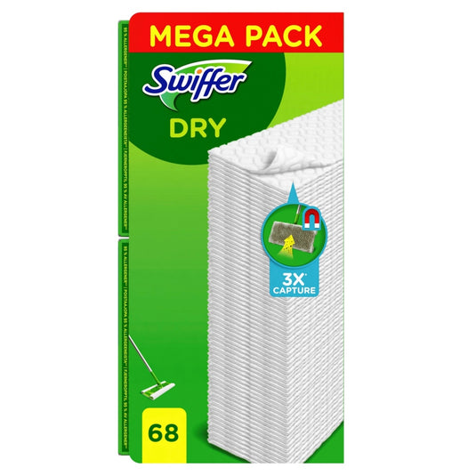 Swiffer swiffer dry mega pack magnetische vloerdoekjes 68 stuks