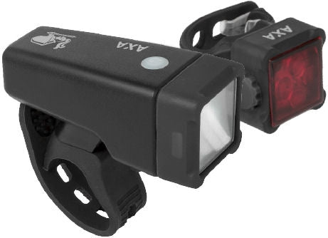 AXA verlichtingsset Niteline T4-R LED USB oplaadb. zwart