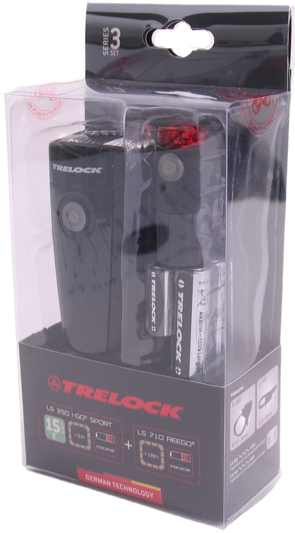 Trelock LS350 I-Go Sport verlichtingsset zwart