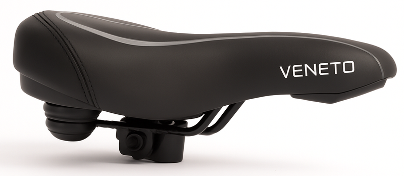 Load image into Gallery viewer, Edge fietszadel veneto incl. oppakbeugel en achterlicht - zwart
