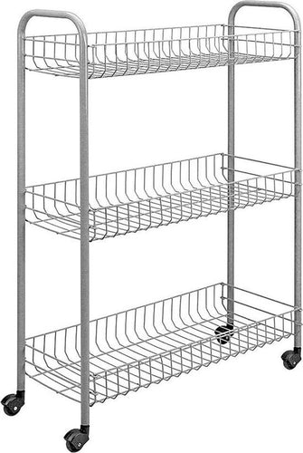 Metaltex badkamer- keukentrolley slim 84x56cm staal zilver