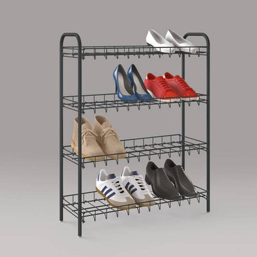Tomado metaltex schoenenrek 4 rekken 64x23x80.5 cm zwart