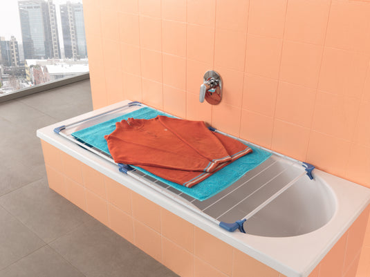 Metaltex cervino badkuipdroogrek 10 m drooglengte wit blauw