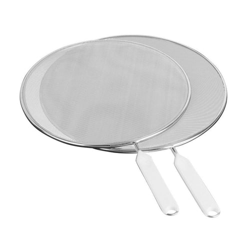 Metaltex antispatscherm 26 + 29 cm witte greep rvs