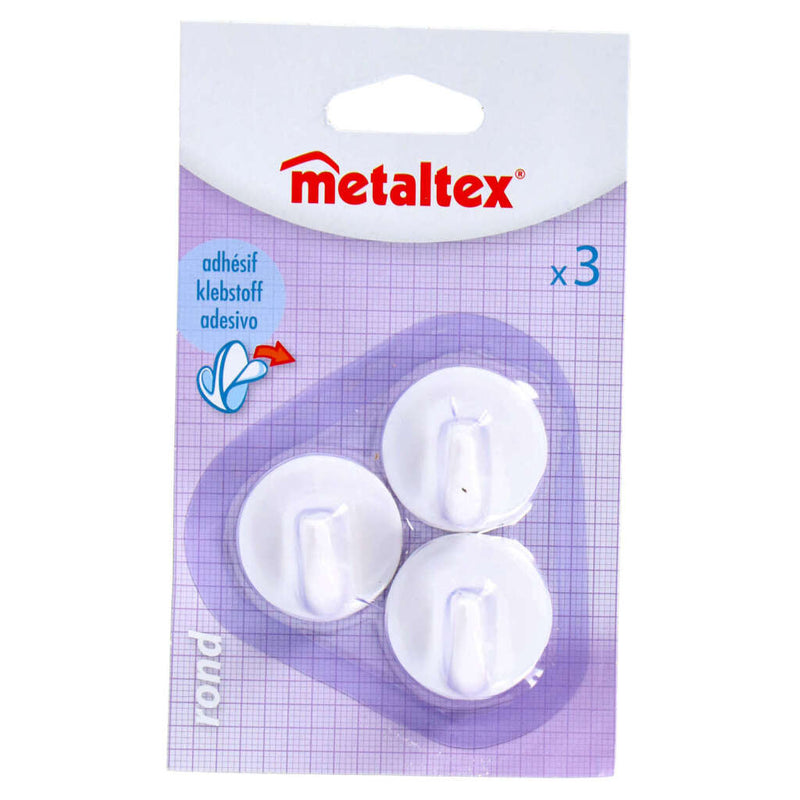 Load image into Gallery viewer, Metaltex plakhaken 3 stuks wit
