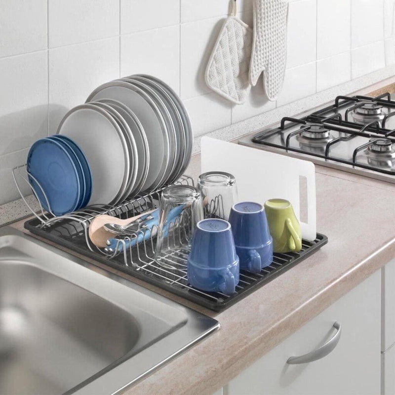 Load image into Gallery viewer, Metaltex afdruiprek wingtex 51x31 cm antraciet zilver 2-delig
