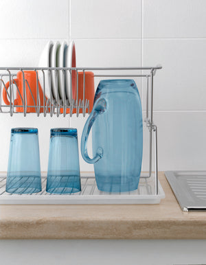 Tomado-metaltex tomado-metaltex silver afdruiprek 45x31x28cm 2 verdiepingen