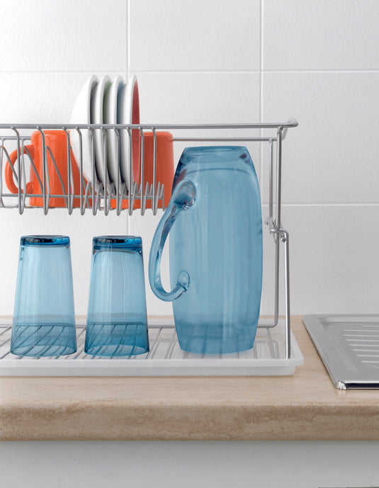 Tomado-metaltex tomado-metaltex silver afdruiprek 45x31x28cm 2 verdiepingen