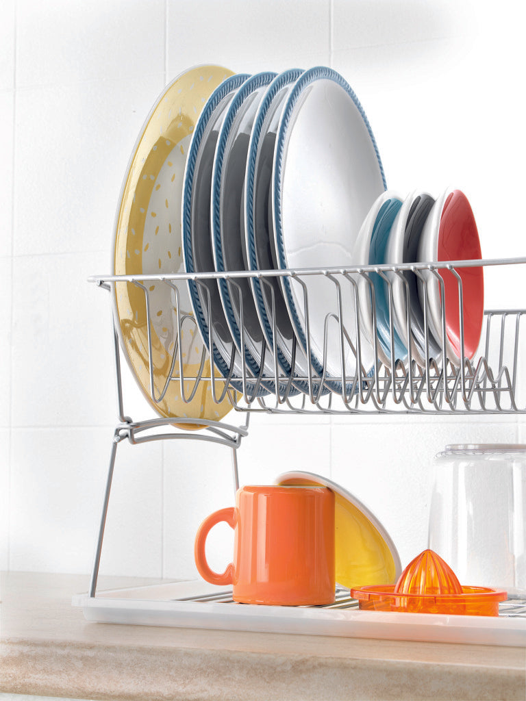 Load image into Gallery viewer, Tomado-metaltex tomado-metaltex silver afdruiprek 45x31x28cm 2 verdiepingen
