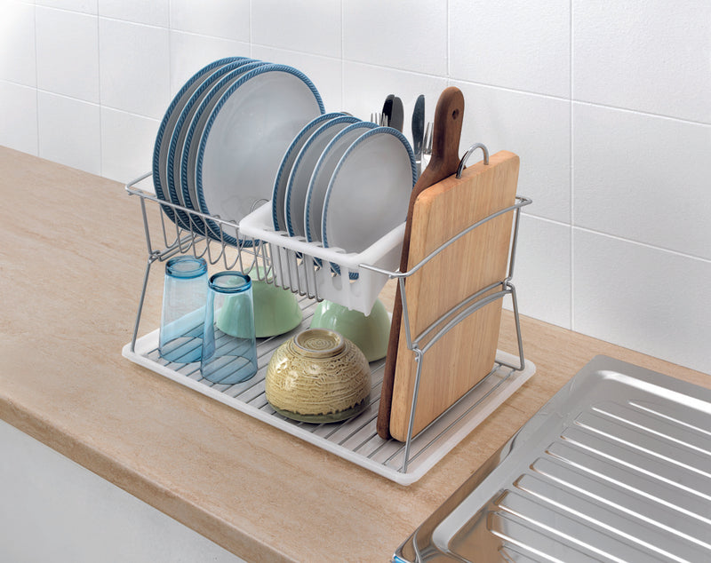 Load image into Gallery viewer, Tomado-metaltex tomado-metaltex silver afdruiprek 45x31x28cm 2 verdiepingen
