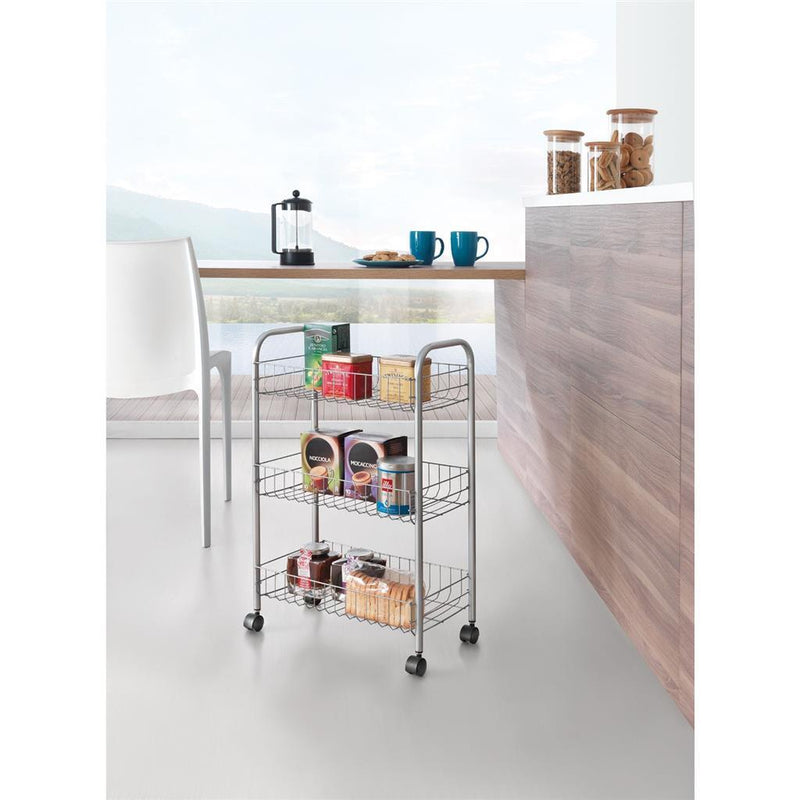 Load image into Gallery viewer, Metaltex tomado keuken badkamer opbergtrolley lugano 41x23x63 cm wieltjes
